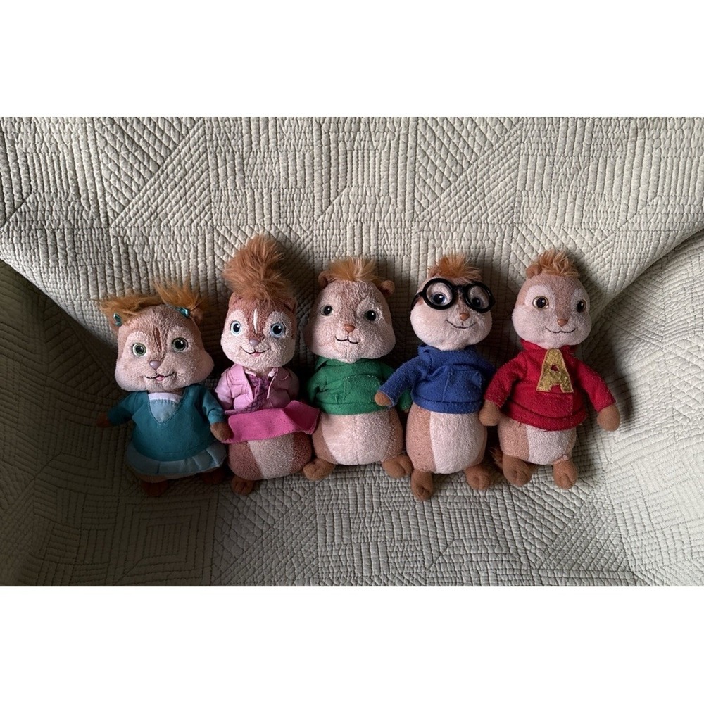 Alvin & The Chipmunks Chipettes TY Beanie Babies Plush Lot Of 5 - 2012